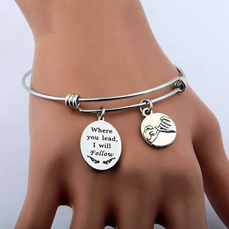 Gilmore Girls Mother Daughter gift Bracelet pinky promiss Where You Lead I Will Follow Friendship bracelet