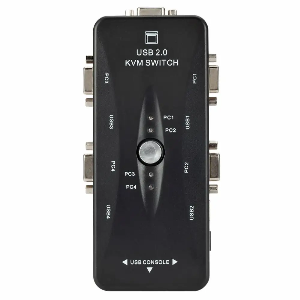 4-Port USB 2.0 kvm switch HDTV Mouse/Keyboard/VGA Video Monitor 200MHz 1920x1440