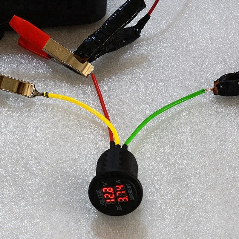 Motorcycle car dc 12v 24v voltmeter ammeter led