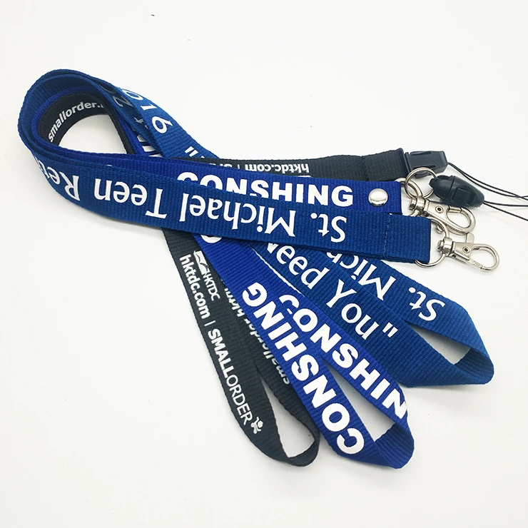 Fashion custom silicone printing neck strap lanyard