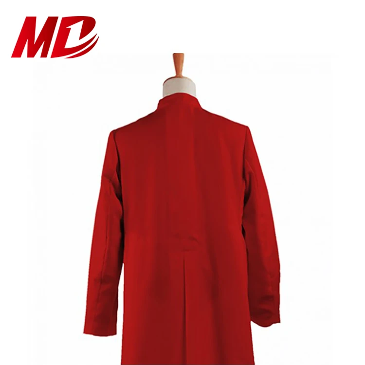 Matte Roman Red choir robe adult clergy clothing church dress single breasted cassock with a vent on the back