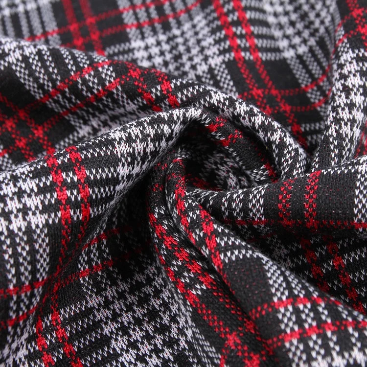 Winter Textile Knitting Madras Check Suit Textured Fabric Polyester Spandex Jersey Fabric Knitted A4 Size Sample YARN DYED 1000M