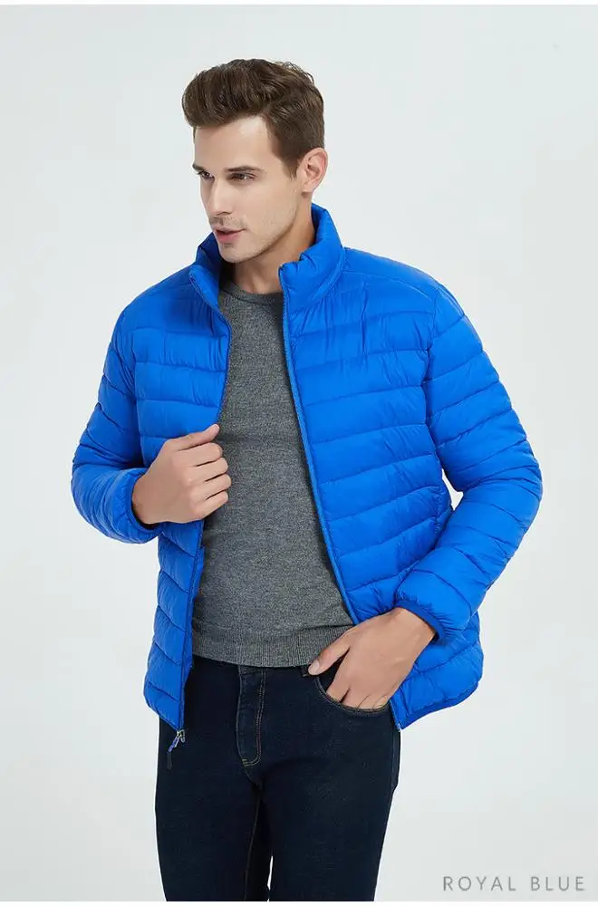 OEM Mens Winter Jackets and Coats New Fashion Solid Short Warm Windproof Waterproof Jacket Ultra Light Down Jacket Men
