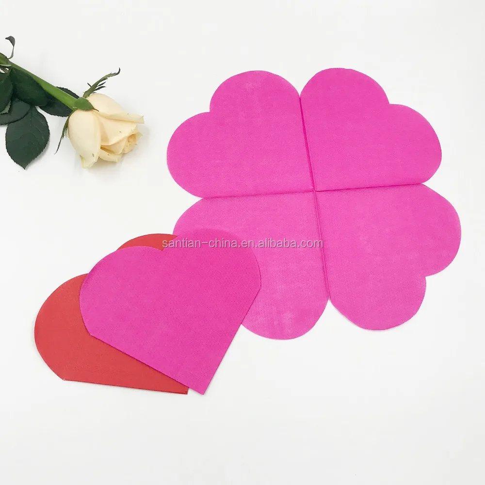 Высококачественные свадебные бумажные салфетки в форме сердца на заказ, бумажные салфетки с высечкой