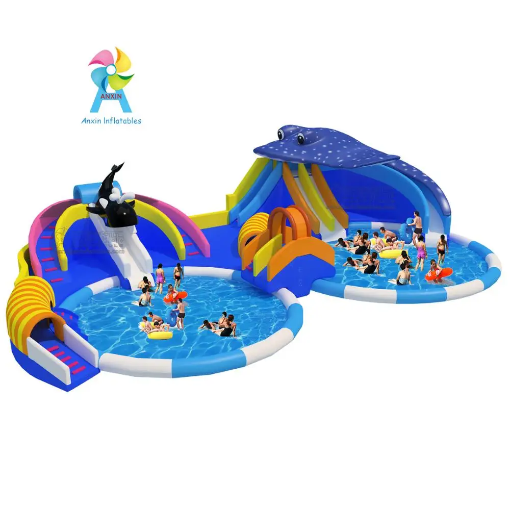 NEW inflatable Manta water park mobile aqua park equipment cheap inflatable water park