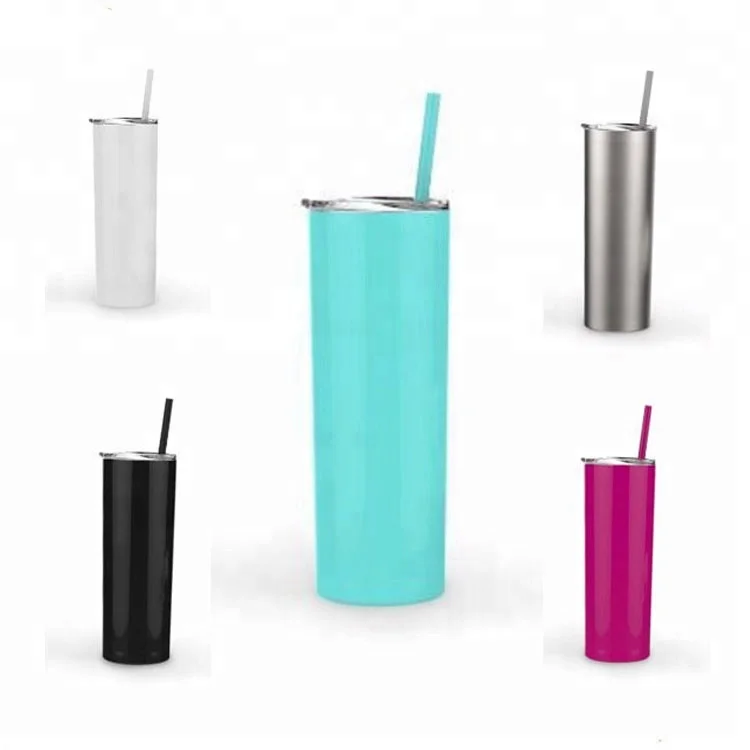 20Oz Skinny Stainless Steel Personalized Tumblers W/Splash Proof Lid - 20 Oz Insulated Water Tumbler