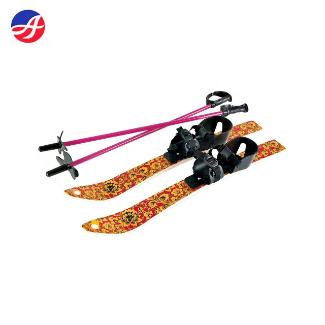 
Kids Toddler First Plastic Snow Skis & Poles Age 3-5 with Bindings 
