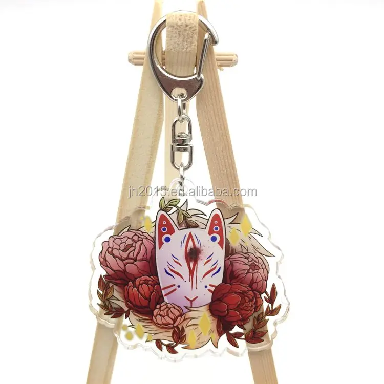 Customized Epoxy Anime Acrylic Key Chain Bag charms clear keychain plastic key chains