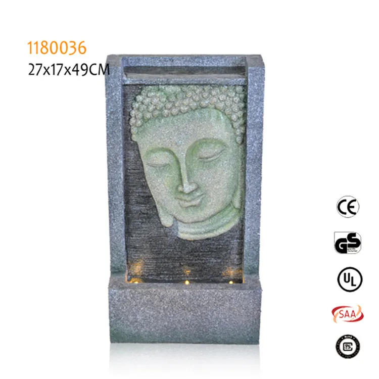 
China manufacturer resin buddha religious water fountain 