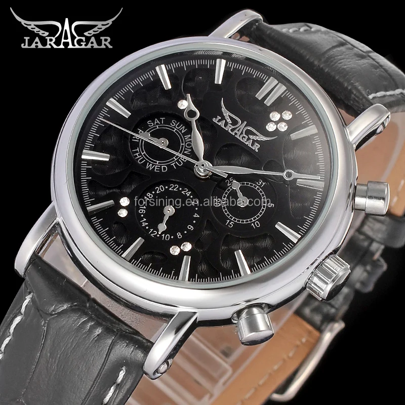 Jargar watches men cheap automatical mechanical watch genuine leather watch wholesale