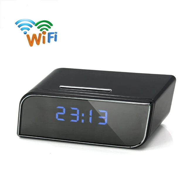 Digital Alarm Clock CCTV 1080p mini Spy camera wifi Clock Mini IP Camera Wifi desk clock hidden camera