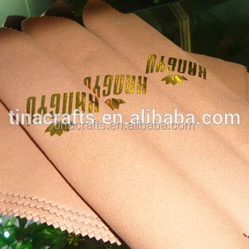 Hot Stamp Gold logo Microfiber Glasses Cleaning Cloth