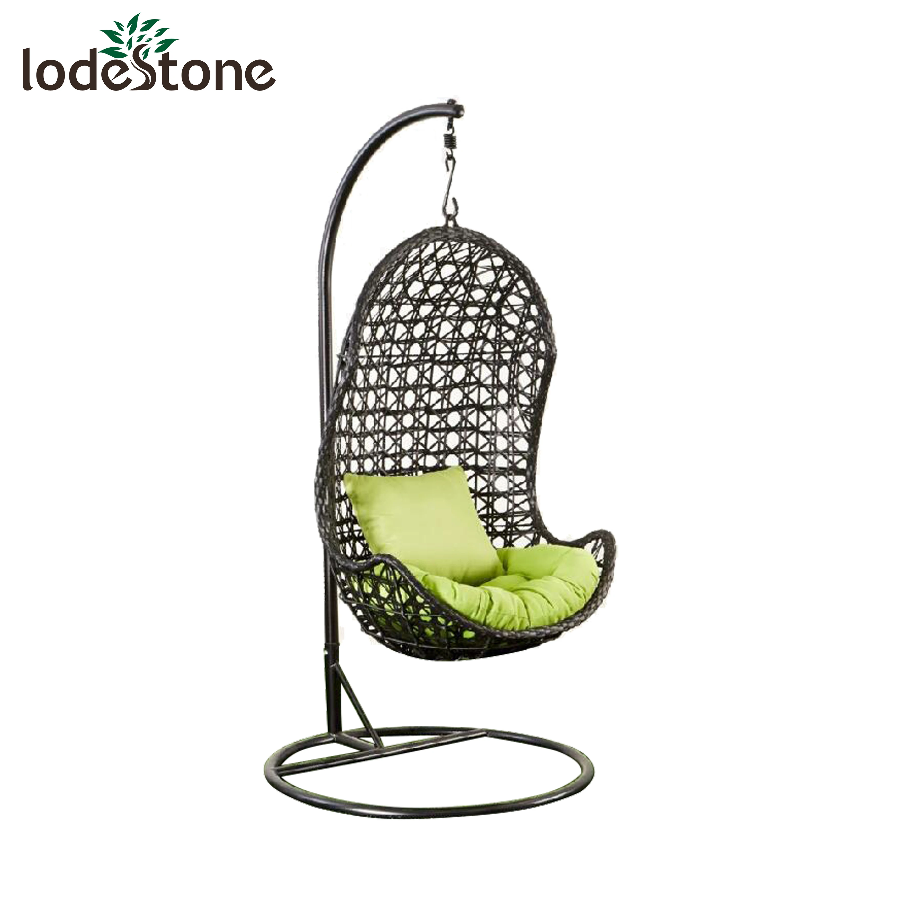 
Modern Design Outdoor Rattan Egg Shape Swing Hanging Chair With Stand 