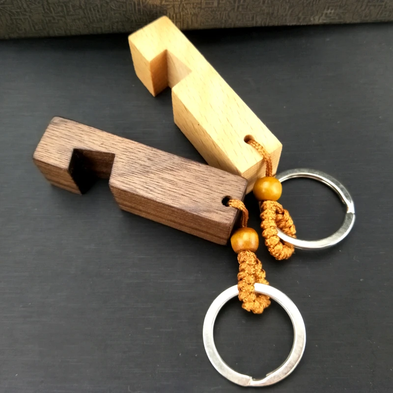 Custom Wood Brown Keychain Rectangle Promotion Gift Wood Blanks for Laser Engraving Keychain