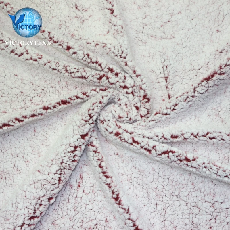 100% Polyester Single Side Faux Fur Micro Polar Plush Lambs Fleece Shu Velveteen Brush Back Printed Knitted Sherpa Fleece Fabric