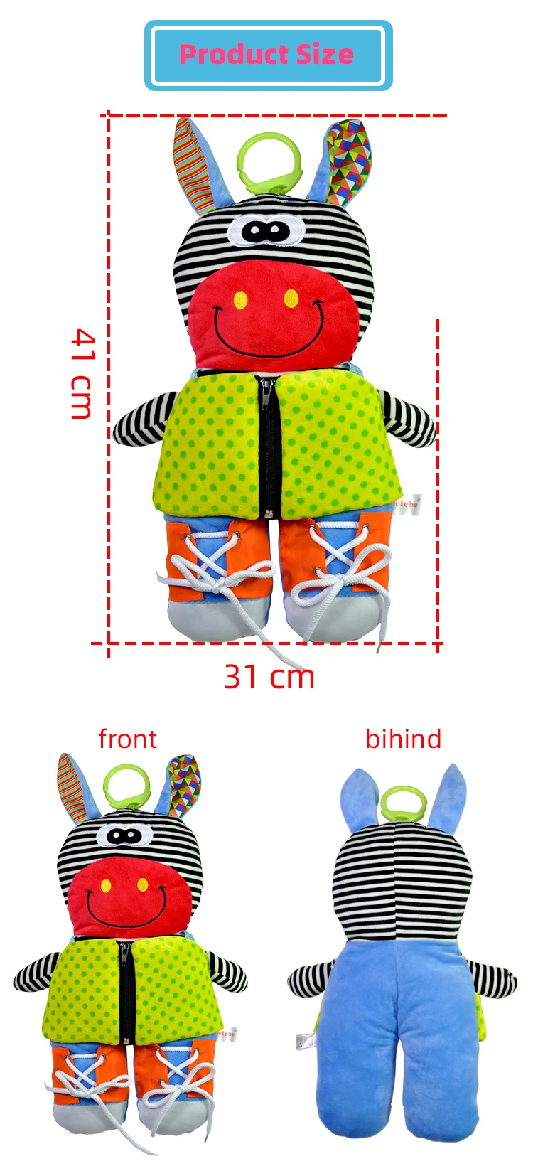 
lelebe 2020 plush animal educational montessori toys preschool teaching aids children toy with best selling baby product 