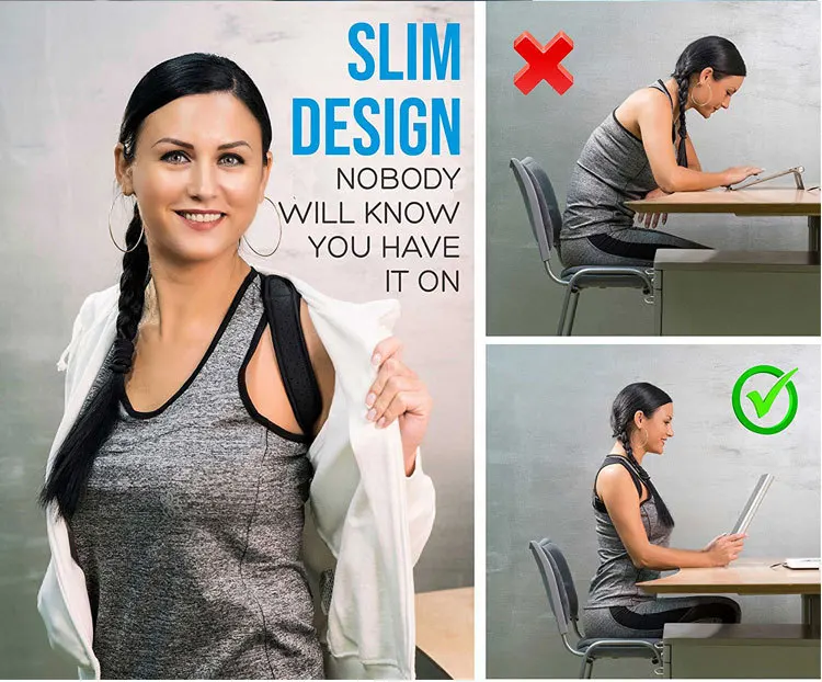 
Back Brace Posture Corrector Unisex Black Adult Healthcare Adjustable High Foaming Sponge Nylon Cotton,nylon & Cotton One Size 