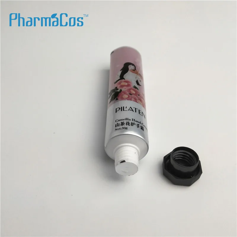 Chinese Dia 25mm laminated black plastic cap girl pink tube raw material veet hair cream hose lotion