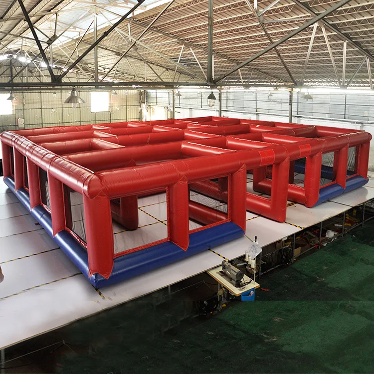 Amusement Laser Tag Equipment  Castle Maze Inflatable Hunted House Maze For Sale