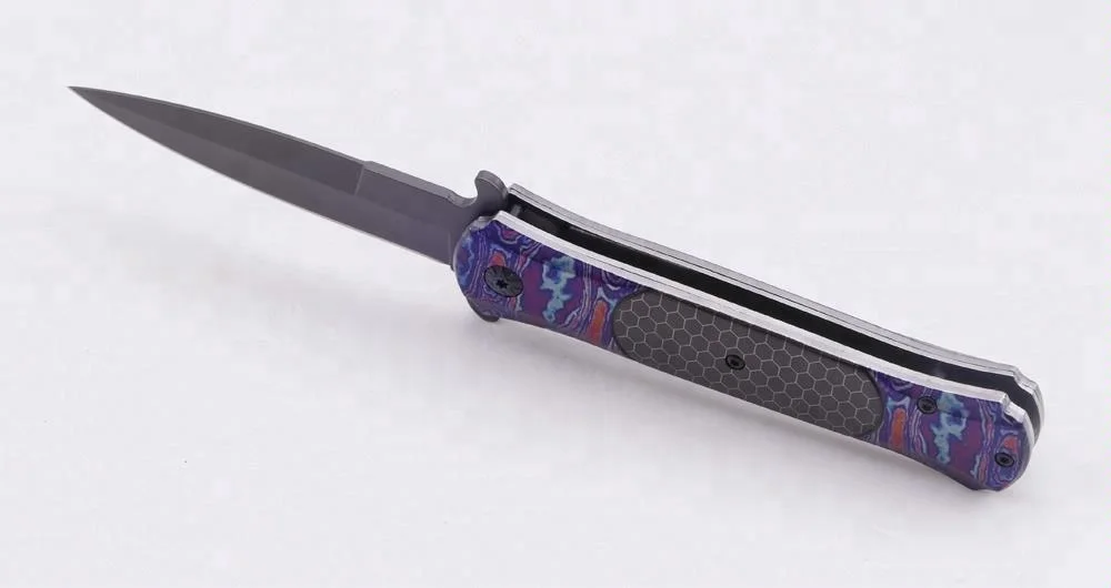 Stainless Steel Pocket Knife Laser Logo on Blade Polybag White Paper Box Outdoor Knife