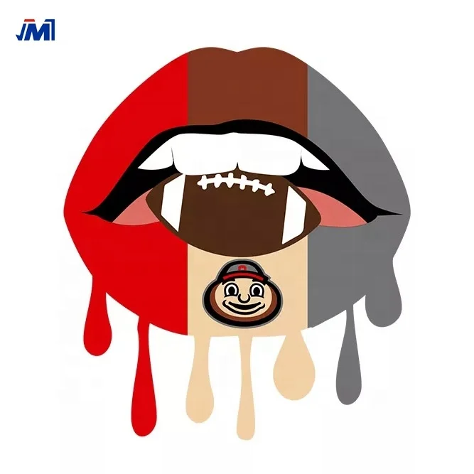 Custom Ohio State Football rhinestone and vinyl glitter transfer