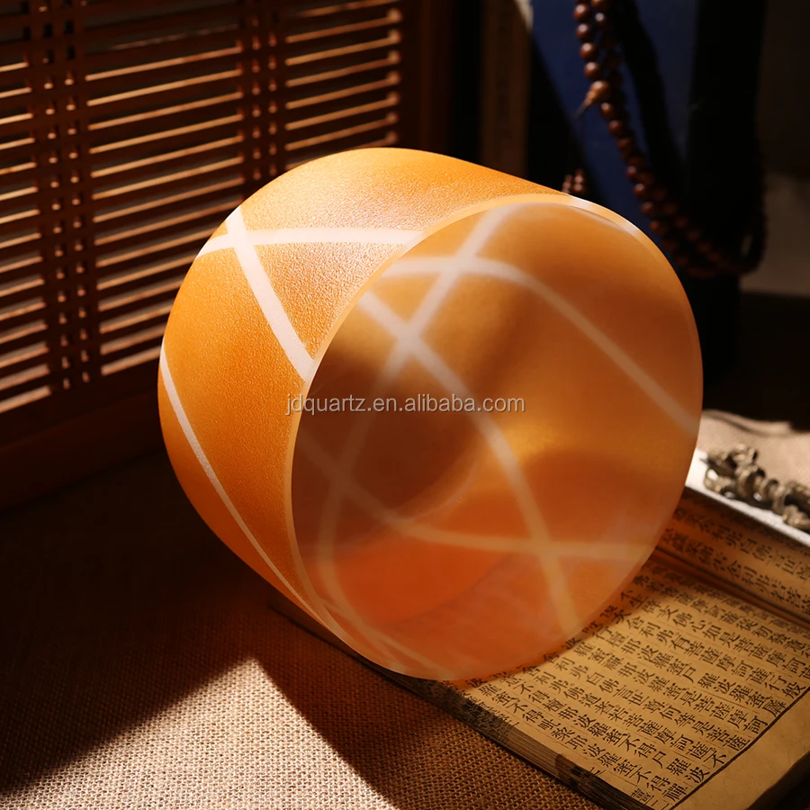 Поющая чаша из оранжевого кристалла JINGDIAN оптом