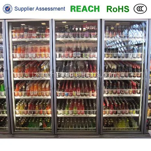 Self-closing system freezer cold room insulating glass doors