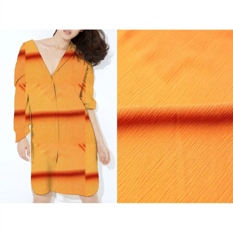 Оптовая Продажа Прозрачный окрашенный район креп тканая ткань для лета