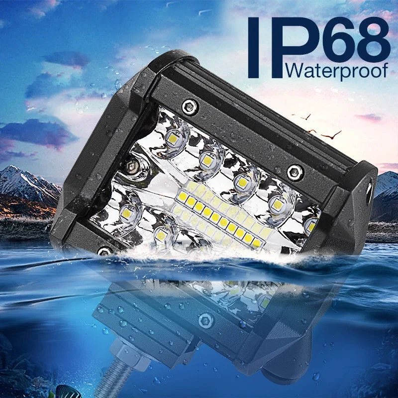 
4' 60W Motorcycle Lighting System LED Driving Fog Light Auto Lighting Offroad Truck &nbsp;Led Spot Light &nbsp;Pods 4inch Triple Row Spot Flood Combo Beam 3 rows 4'' 60W LED Driving Work Fog Light Bar