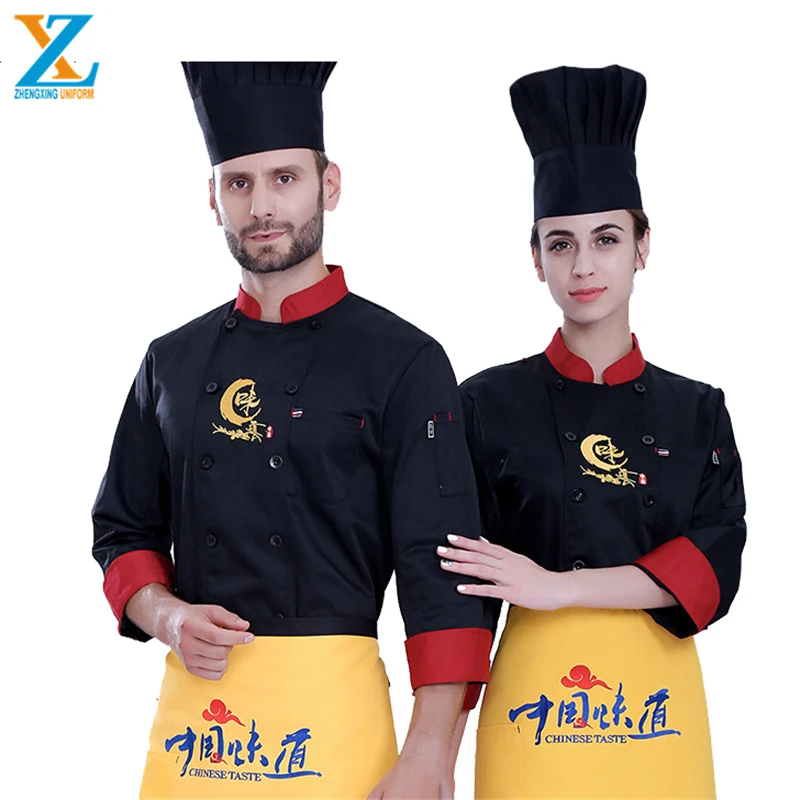 ZXCU-272 Long Sleeve Chef Oem Service Made Of Polycotton Restaurant Uniform Designs