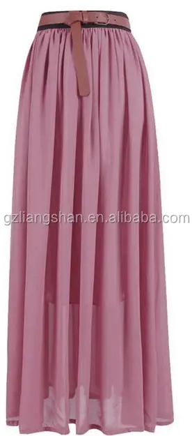 
2016 Hot selling factory wholesale long skirt chiffon maxi skirt long maxi skirt 