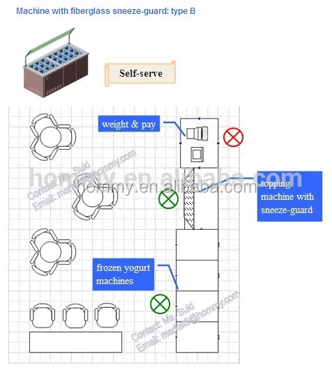 Commercial Insulated Garnish ice cream Topping Station showcase with Refrigerator