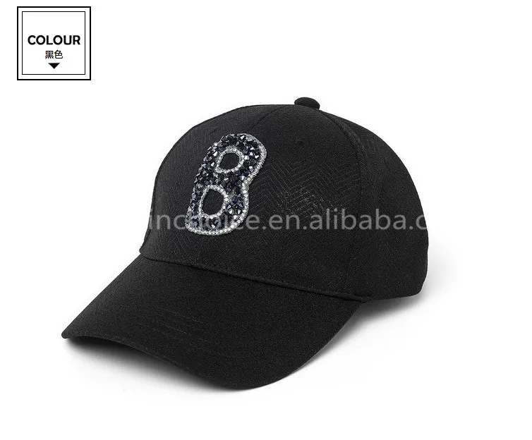 Custom Rhinestone Decorated 6 Panel Sports Hat Baseball Cap