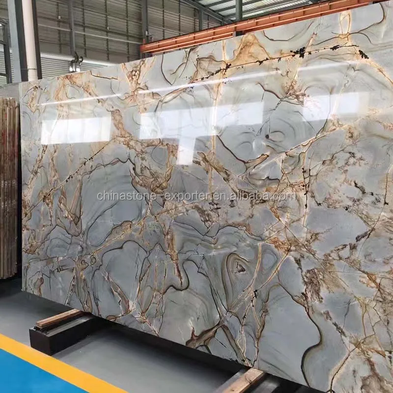 Exotic Roma Imperial Blue color ,High Quality Brazil Roma Imperial Quartzite Slab