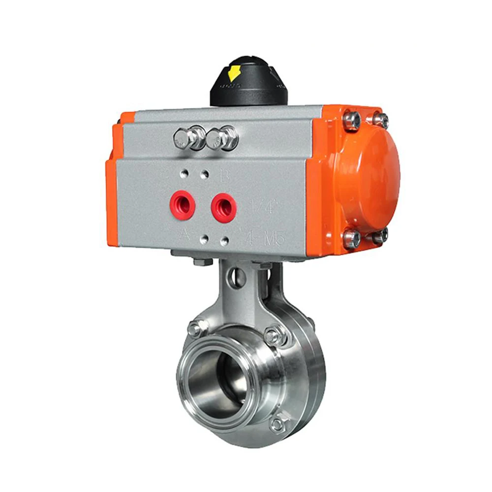 Высокая температура 2 дюйма Tri Зажим пищевой нержавеющей стали с пневматическим приводом шаровой клапан, полностью сварной шаровой кран, обратный клапан,