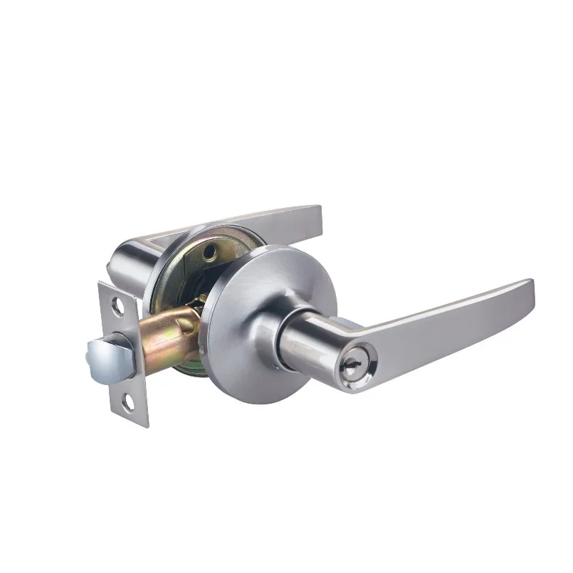 2023 Tubular lock security  handle lock heavy duty satin nickel keyed entry lever main door Lock
