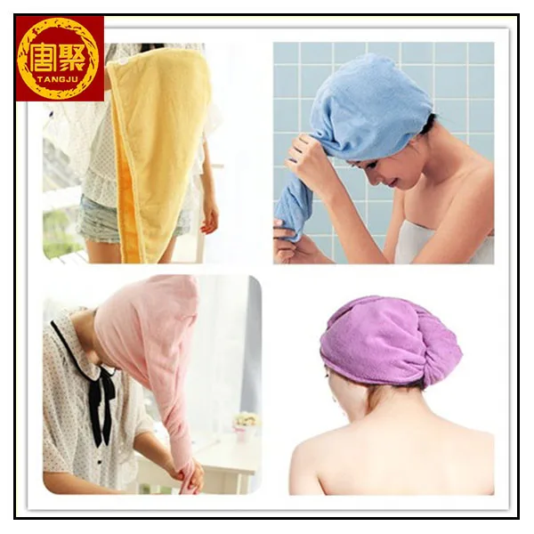 China OEM ODM High Quality Microfiber Drying Hair Salon Towel Cap Hair Towel With Embroidered Logo