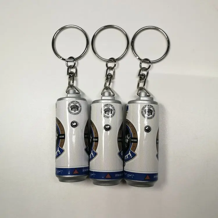 Promotional Gift Custom Logo Mini LED Projection Keychain Flashlight Can Shape Design LED Projector Keychain