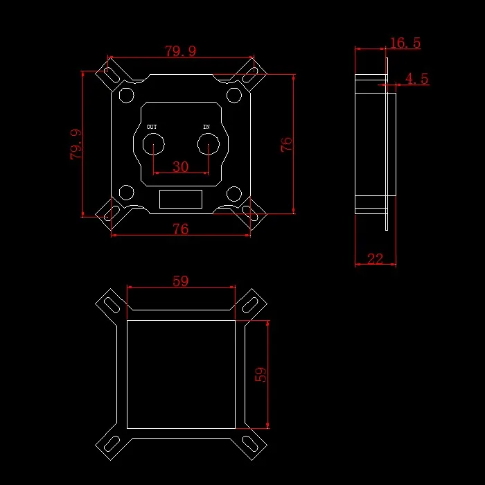 Блок водяного охлаждения центрального процессора, встроенный датчик температуры для платформы INTEL.