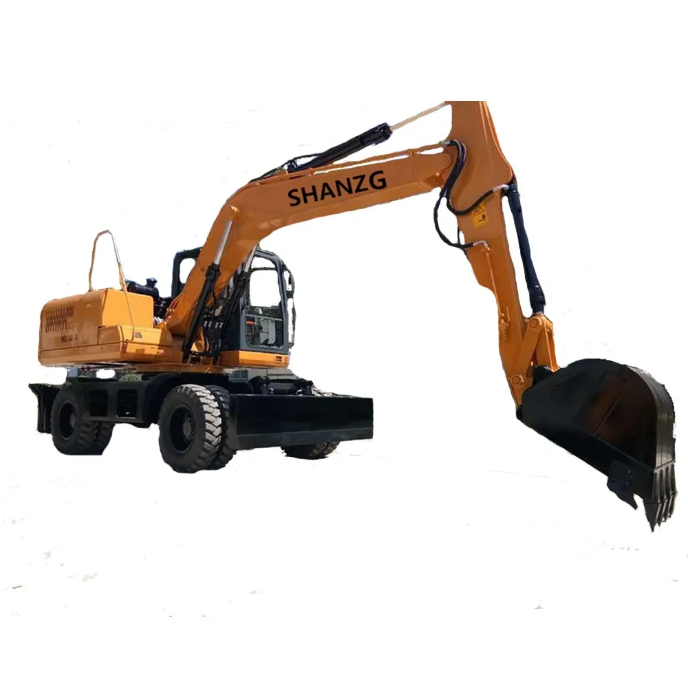 Factory sale brand new 17tons digging machine chinese Shanzhong SZL180 backhoe wheel excavators for sale