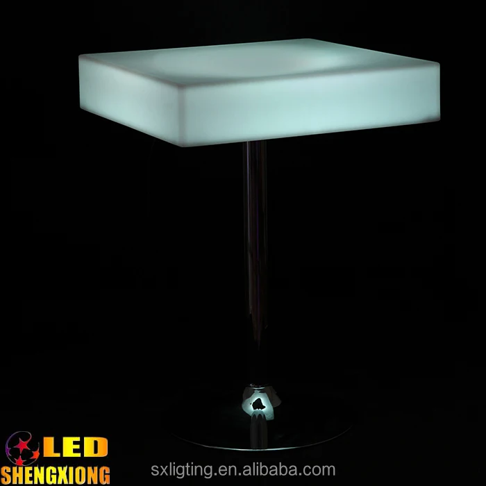 
hot sale new design RGB color rechargeable bar furniture party disco plastic led square dining table 