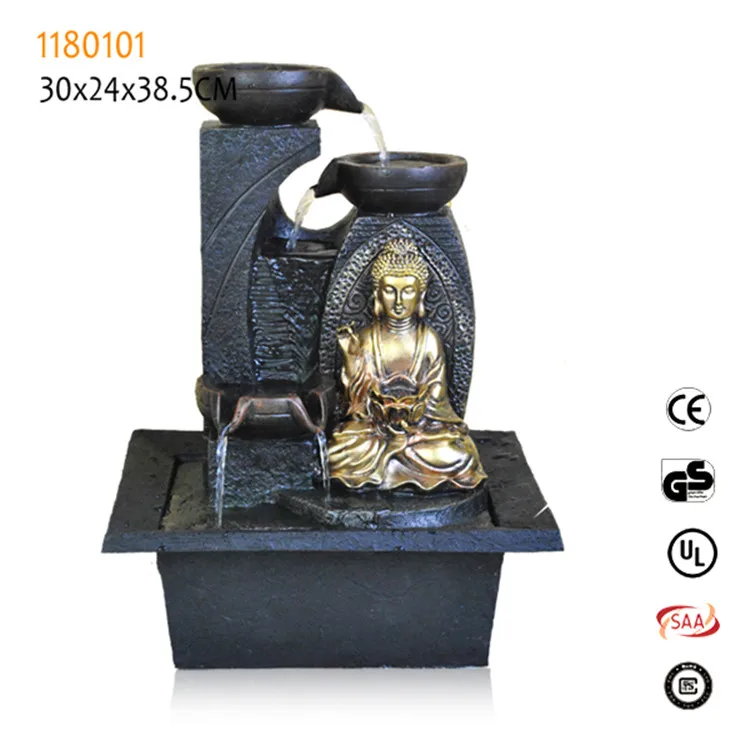 
China manufacturer resin buddha religious water fountain 