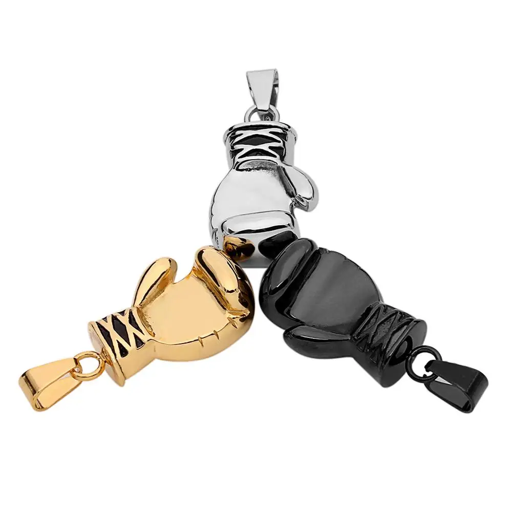 
China stainless steel boxing gloves shape necklace pendant for men boys Jewelry 