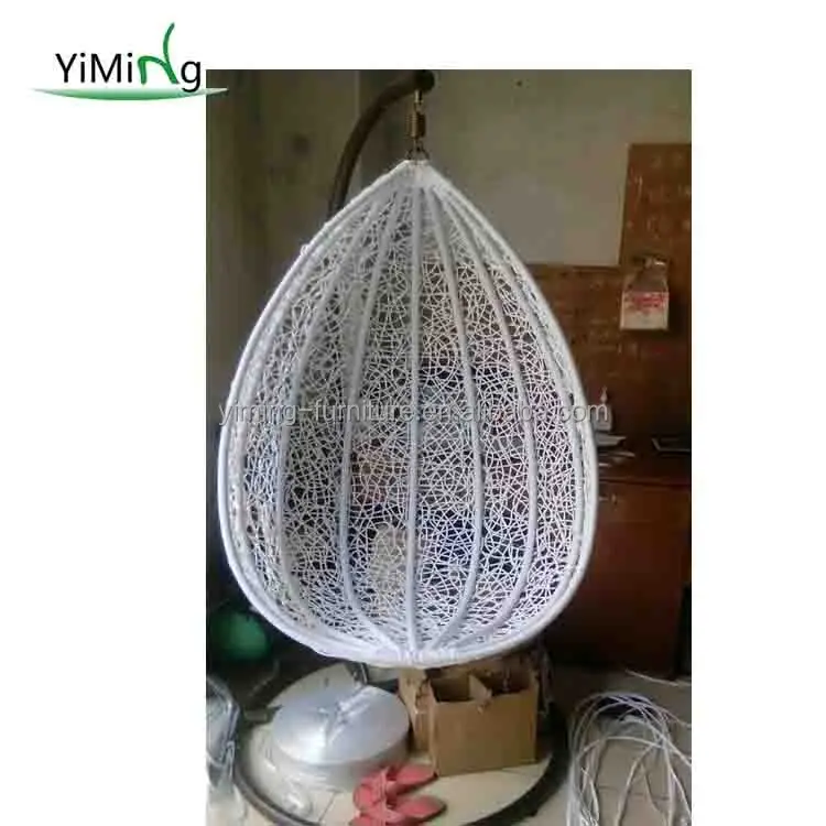 
12mm synthetic round wicker egg shape indoor and outdoor swing chair 