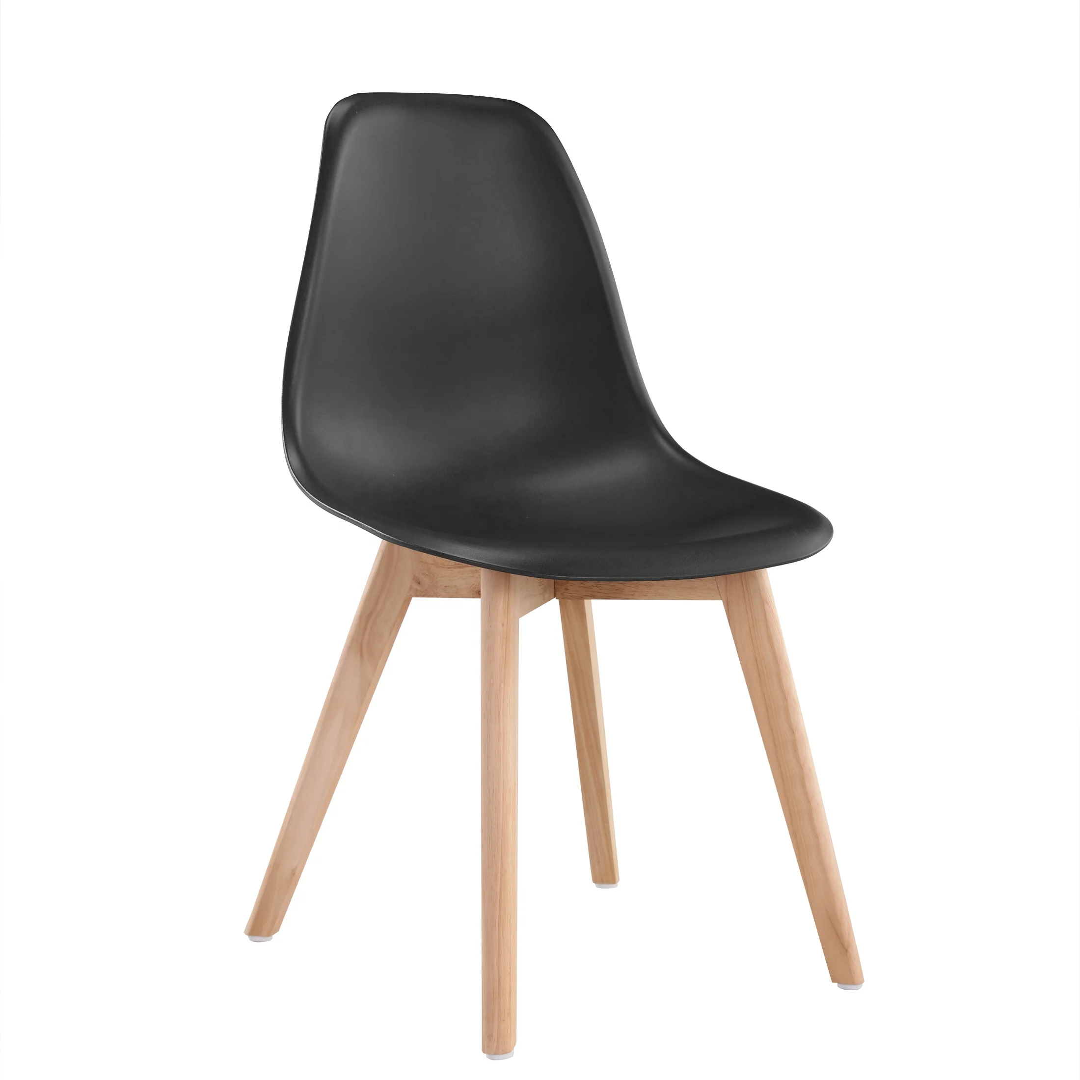 Wholesale Cheap Nordic Kitchen Dining Plastic Chair With Wooden Legs