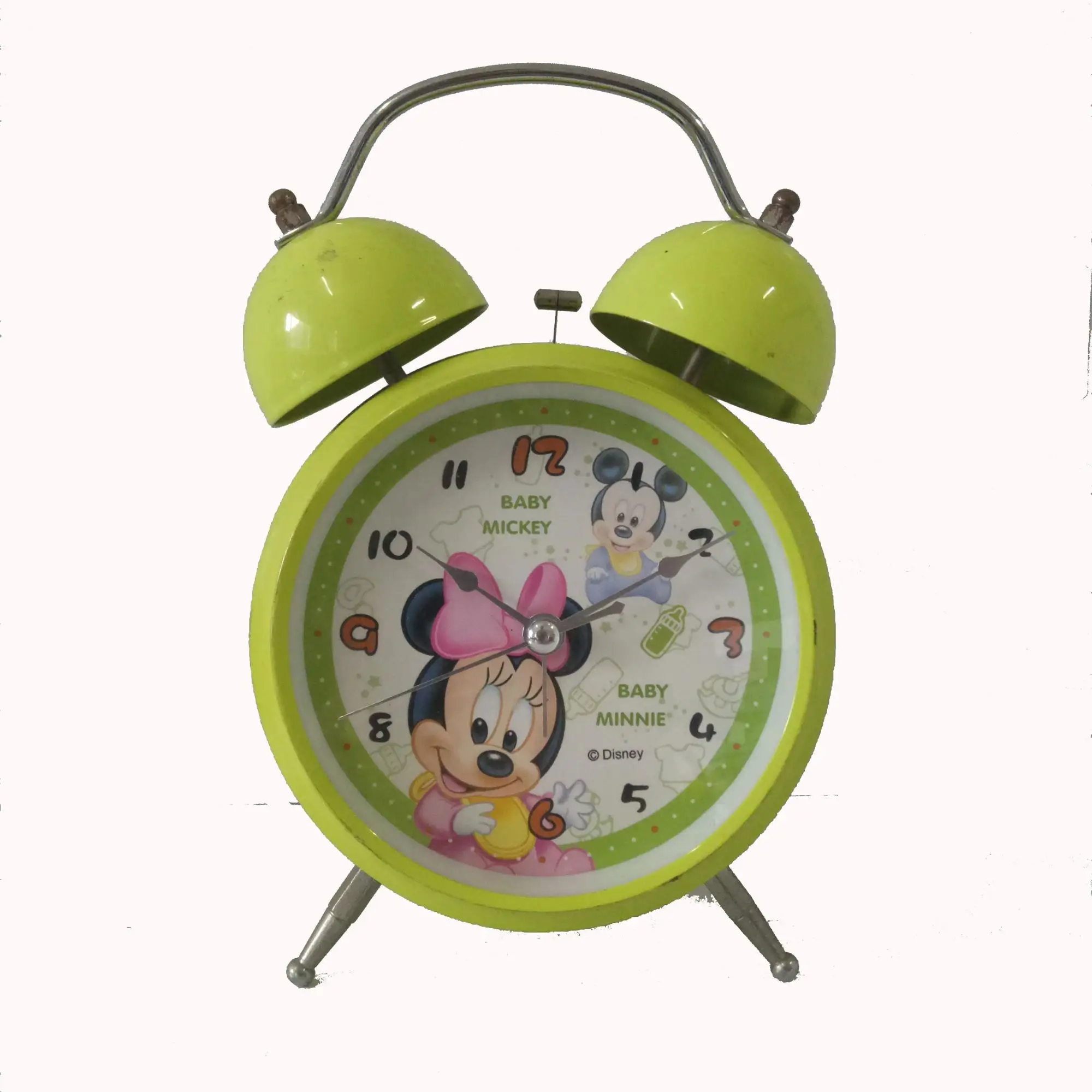 Clock table decorations cute appearance lovely color metal table alarm clock