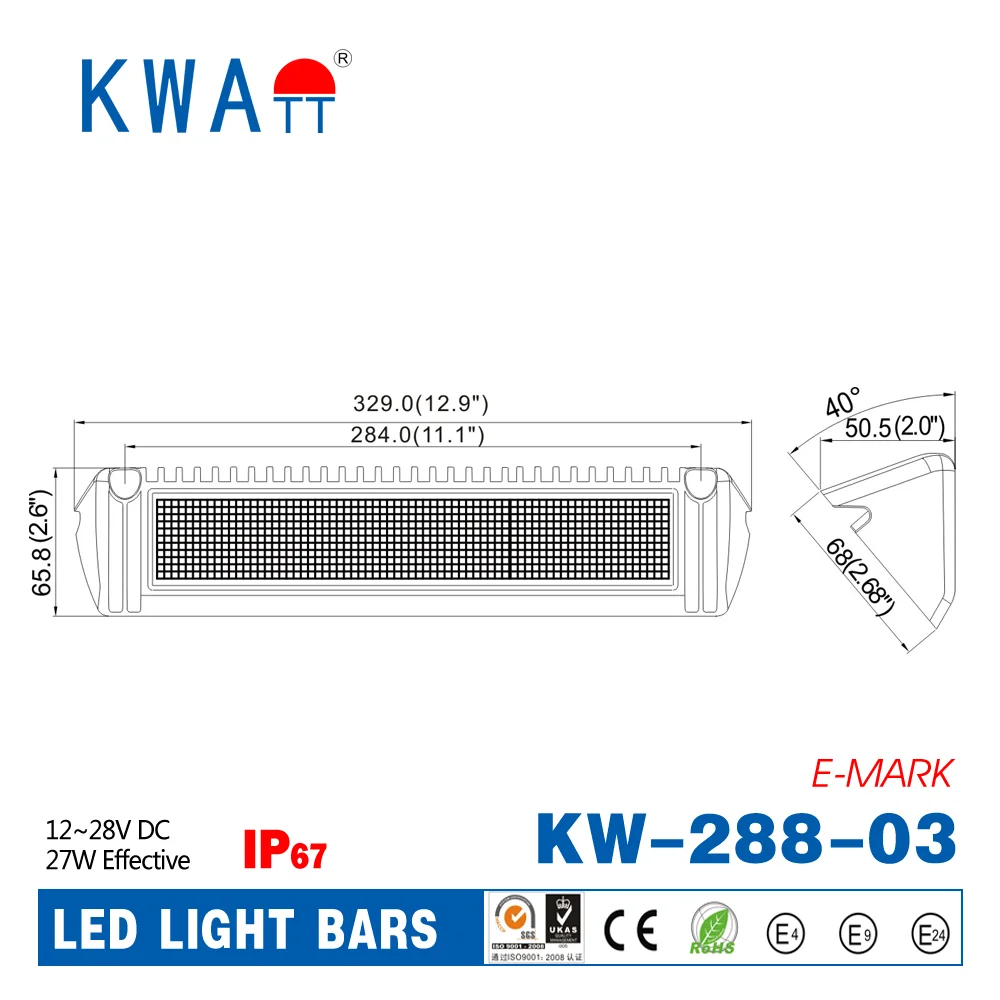 
Factory High Lumen 12V-24V IP67 waterproof Offroad LED Driving Light for Truck Trailer Marine With E-Mark 