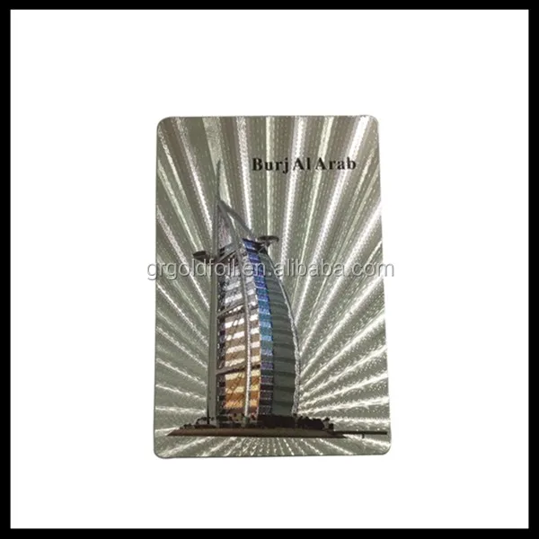 Dubai Burj Al Arab silver foil playing card 24k gold foil playing card