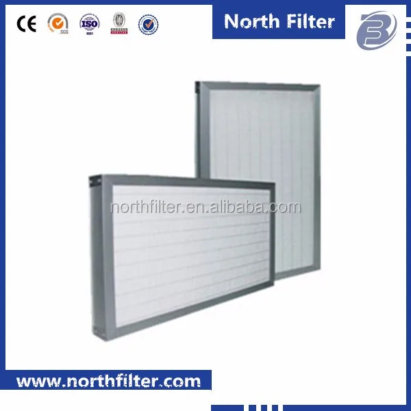 HEPA air filter 610-610-69mm(99.97%) H13 glass fiber media mini-pleated panel filter(aluminum frame) for HAVC system