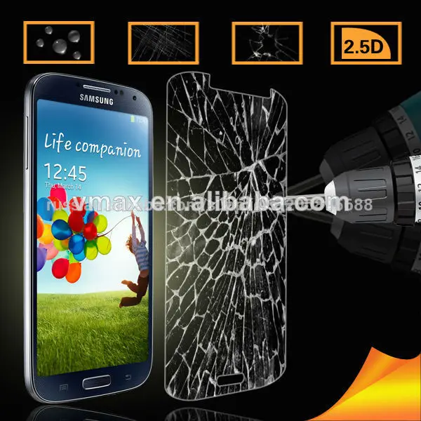 0.26mm/0.33mm плавной закаленное стекло экрана пленка для samsung галактики s4 цвет/odm службы